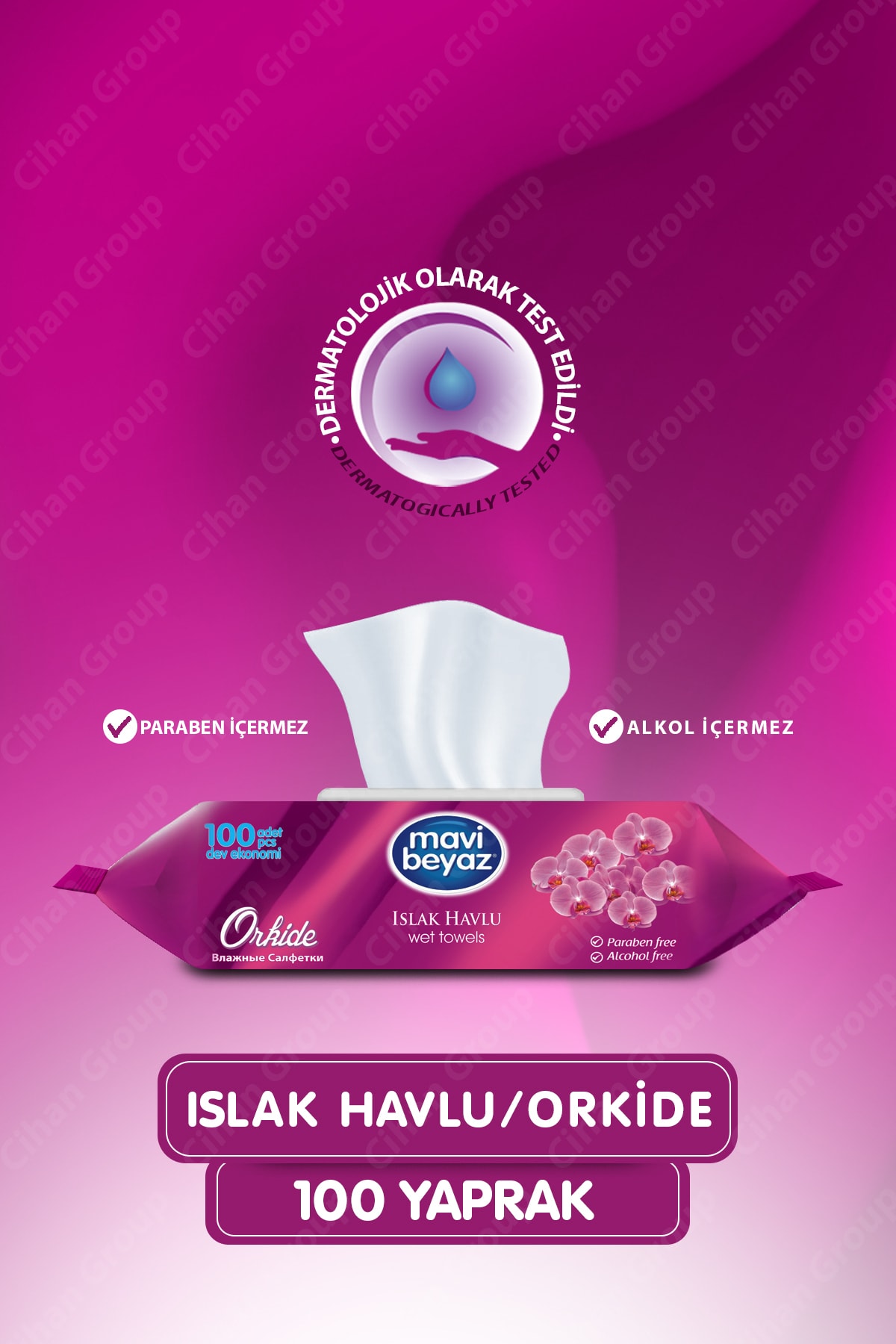 1_org_zoom-112.jpg Mavi Beyaz 100 Yaprak Orkide Kokulu Islak Mendil - Görsel 1