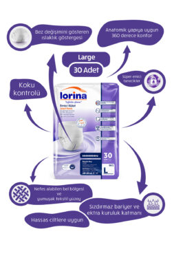 Lorina Emici Külot Hasta Bezi Large 30'Lu 120 Adet