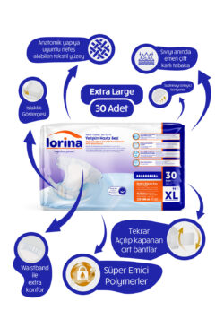 Lorina Belbantlı Hasta Bezi Xlarge 30'Lu 120 Adet