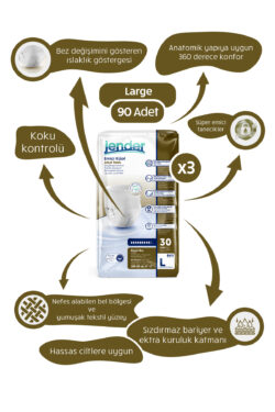 Jender Emici Külot Yetişkin Bezi Large 30'Lu 120 Adet