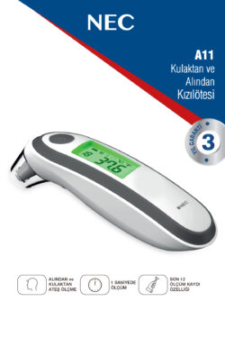 Nec A11 Geniş Ekranlı Kulaktan Ve Alından Dijital Temassız Ateş Ölçer