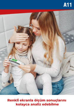 Nec A11 Geniş Ekranlı Kulaktan Ve Alından Dijital Temassız Ateş Ölçer - Görsel 4