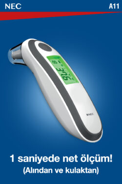 Nec A11 Geniş Ekranlı Kulaktan Ve Alından Dijital Temassız Ateş Ölçer - Görsel 6