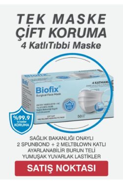 Biofix Meltblown 4 Katmanlı Telli Cerrahi Maske 2 Kat Daha Fazla Koruma (150 Adet) 3 Paket 50’Li - Görsel 3