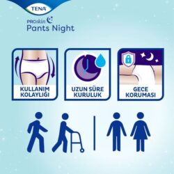 Tena ProSkin Pants Night Medium Orta Beden Gece için Süper Emici Külot 30 lu paket - Görsel 7